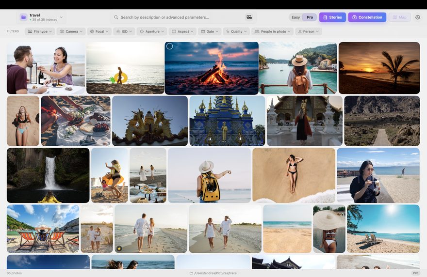 PhotoCore screenshot: Main gallery
